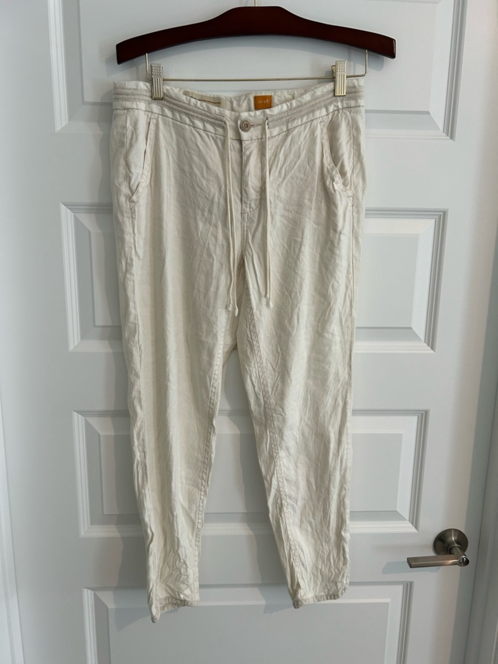 Pilcro and the Letterpress Linen Pants Cream Size 28